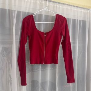 Red long sleeve top